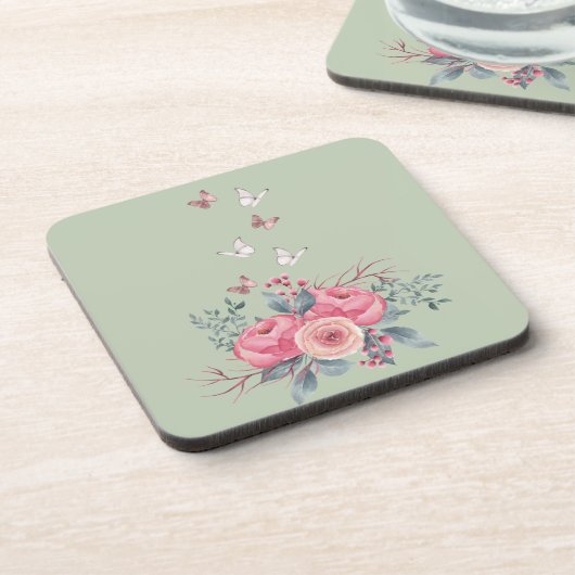 Sage Hard Plastic Vierkant Onderzetter Set (Linkerzijde)