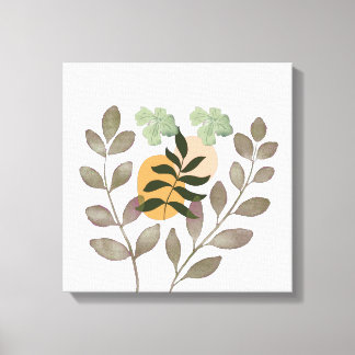 "Sage Harmony | Moderne Botanische Blad Kunst aan  Canvas Afdruk