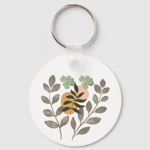 "Sage Harmony Moderne Botanische Blad Kunst aan Sleutelhanger