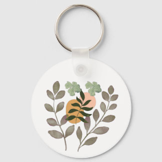 "Sage Harmony | Moderne Botanische Blad Kunst aan  Sleutelhanger