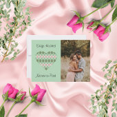 Sage Hearts Sage en Roze Argyle Foto Valentijn  Feestdagenkaart