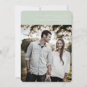 Sage Hedendaagse Foto Bruiloft Save the Date (Achterkant)