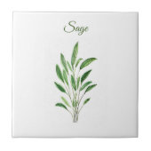 Sage Herb Greenery Kitchen Culinaire Groene Rustic Tegeltje (Voorkant)