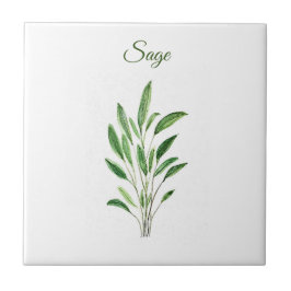 Sage Herb Greenery Kitchen Culinaire Groene Rustic Tegeltje