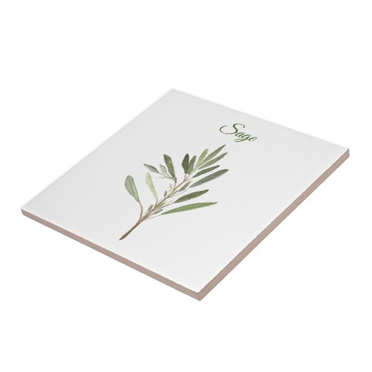 Sage Herb Greenery Kitchen Culinaire Groene Rustic Tegeltje (Zijkant)