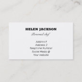 Sage Herbs Culinaire Chef Catering Visitekaartje (Achterkant)