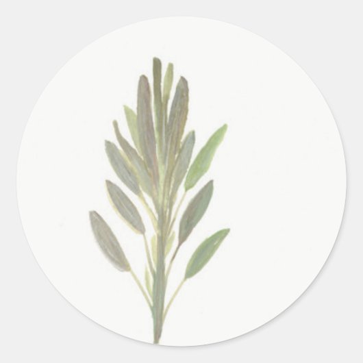 Sage-herfst botanische plant kunstdrukkunst ronde sticker (Voorkant)