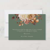Sage Herfst Terracotta Waterverf Floral Wedding Bedankkaart (Achterkant)
