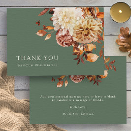Sage Herfst Terracotta Waterverf Floral Wedding Bedankkaart