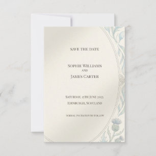 Sage Highland Thistle Save the Date Kaart