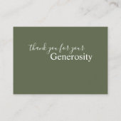 Sage Huwelijksreis Cadeau Registratie Bijkaart Informatiekaartje (Achterkant)