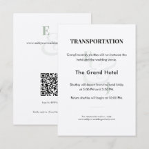 Sage Huwelijksvervoersdetails Kaart | QR