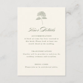 Sage Hydrangea Vintage Wedding Details Informatiekaartje