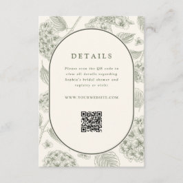 Sage Hydrangea Wedding Details QR Code  Informatiekaartje