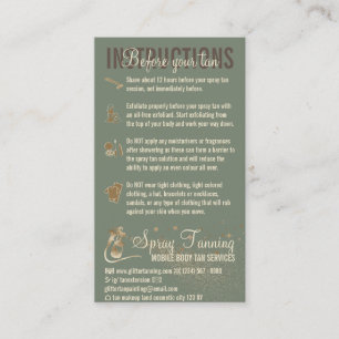 Sage Instructies Spray Tan Voor Nazorggids Visitekaartje