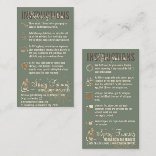 Sage-instructies Spuitbus voor de nazorggids Visitekaartje (Voorkant / Achterkant)