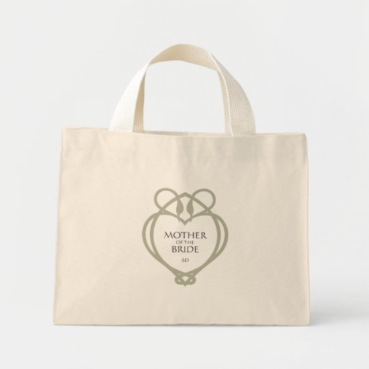 Sage Irish Celtic Swan Moeder van de bruid Initiaa Mini Tote Bag (Voorkant)