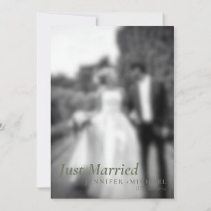 Sage is net getrouwd met elegante eenvoudige trouw kaart