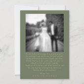 Sage is net getrouwd met elegante eenvoudige trouw kaart (Achterkant)