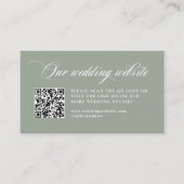 Sage Italiaanse elegantie | Trouwwebsite QR-code Informatiekaartje (Voorkant)