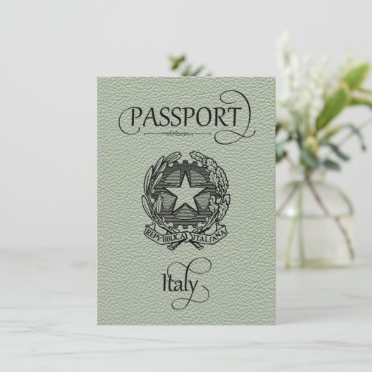 Sage Italië Paspoort Opslaan Datum Save The Date (Staand voorkant)