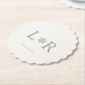 Sage & Ivoor Eenvoudig Chic Paar Kartonnen Onderzetters (Gekanteld)