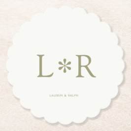 Sage & Ivoor Eenvoudig Chic Paar Kartonnen Onderzetters