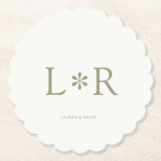 Sage & Ivoor Eenvoudig Chic Paar Kartonnen Onderzetters (Voorkant)