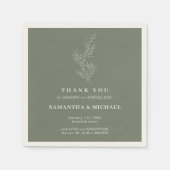 Sage Ivoor Ivy Bloem Moderne Bruiloft Servet (Voorkant)