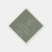 Sage Ivoor Ivy Bloem Moderne Bruiloft Servet (Hoek)