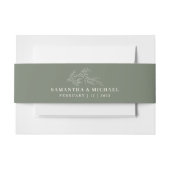 Sage Ivoor Ivy Bloem Monogram Bruiloft Uitnodigingen Wikkel (Voorkant Voorbeeld)