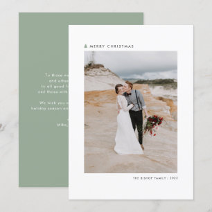 Sage Kerstboom Moderne Vrolijke Kerstmis Foto Feestdagenkaart