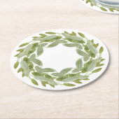 SAGE KRANS rond papier Onderzetters (Gebogen)