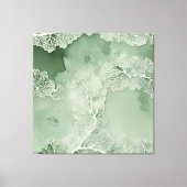 Sage Lace Lichen Abstract - Biologisch Modern Canvas Afdruk (Voorkant)