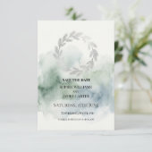 Sage Laurel Bruiloft Save The Date (Staand voorkant)