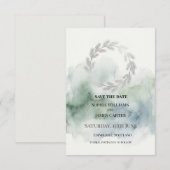 Sage Laurel Bruiloft Save The Date (Voorkant / Achterkant)