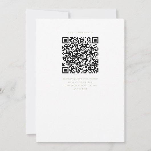 Sage Laurel Monogram Wedding Invitation QR Code Kaart (Achterkant)