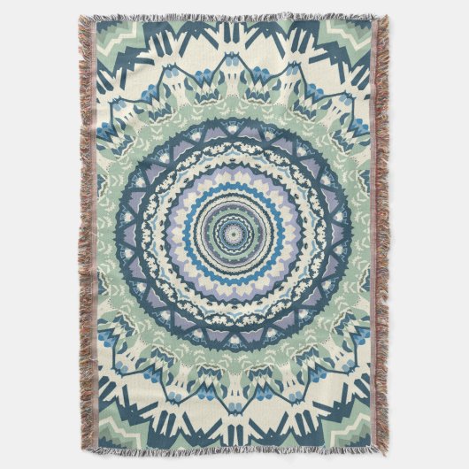 Sage Lavender Mandala Deken (Voorkant Verticaal)