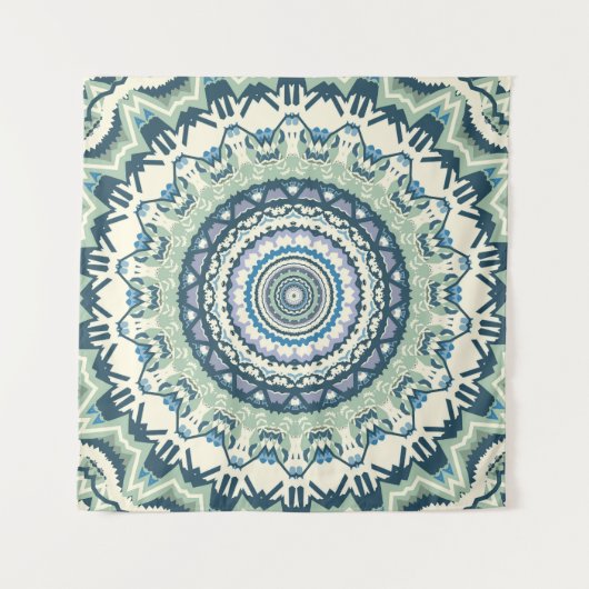 Sage Lavender Mandala Wandkleed (Voorkant (horizontaal))