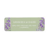 Sage & Lavender Wilde Bloem Rustieke Trouwetiket Etiket (Voorkant)
