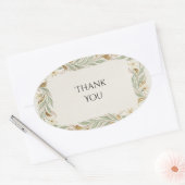 Sage Leaf Dank Je Wel Ovale Sticker (Envelop)