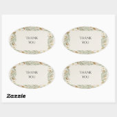 Sage Leaf Dank Je Wel Ovale Sticker (Vel)