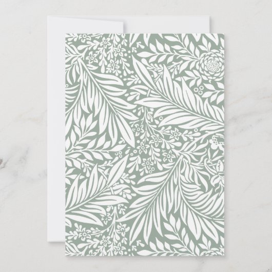 Sage Leaf Floral Bridal Shower Kaart (Achterkant)