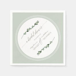 Sage Leaf Greenery Modern Eenvoudig Vrijgezellenfe Servet