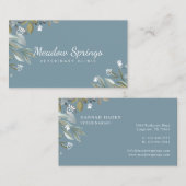 Sage & Leaf Waterverf Greenery Pet Paw Print Visitekaartje (Voorkant / Achterkant)