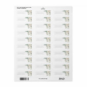 Sage Leaf & Wit Bloemen Bruiloft Retouradres Etiket (Full Sheet)