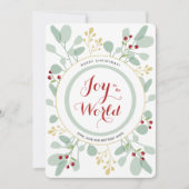 Sage Leaves en Berries doen mee aan de wereld Feestdagenkaart (Voorkant)