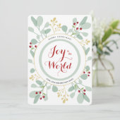 Sage Leaves en Berries doen mee aan de wereld Feestdagenkaart (Staand voorkant)