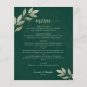 Sage Leaves on Emerald Budget Wedding Menu (Voorkant)