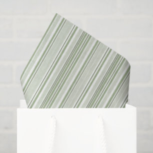 Sage (Licht, Medium, Donker) & Witte Strepen Elega Tissuepapier
